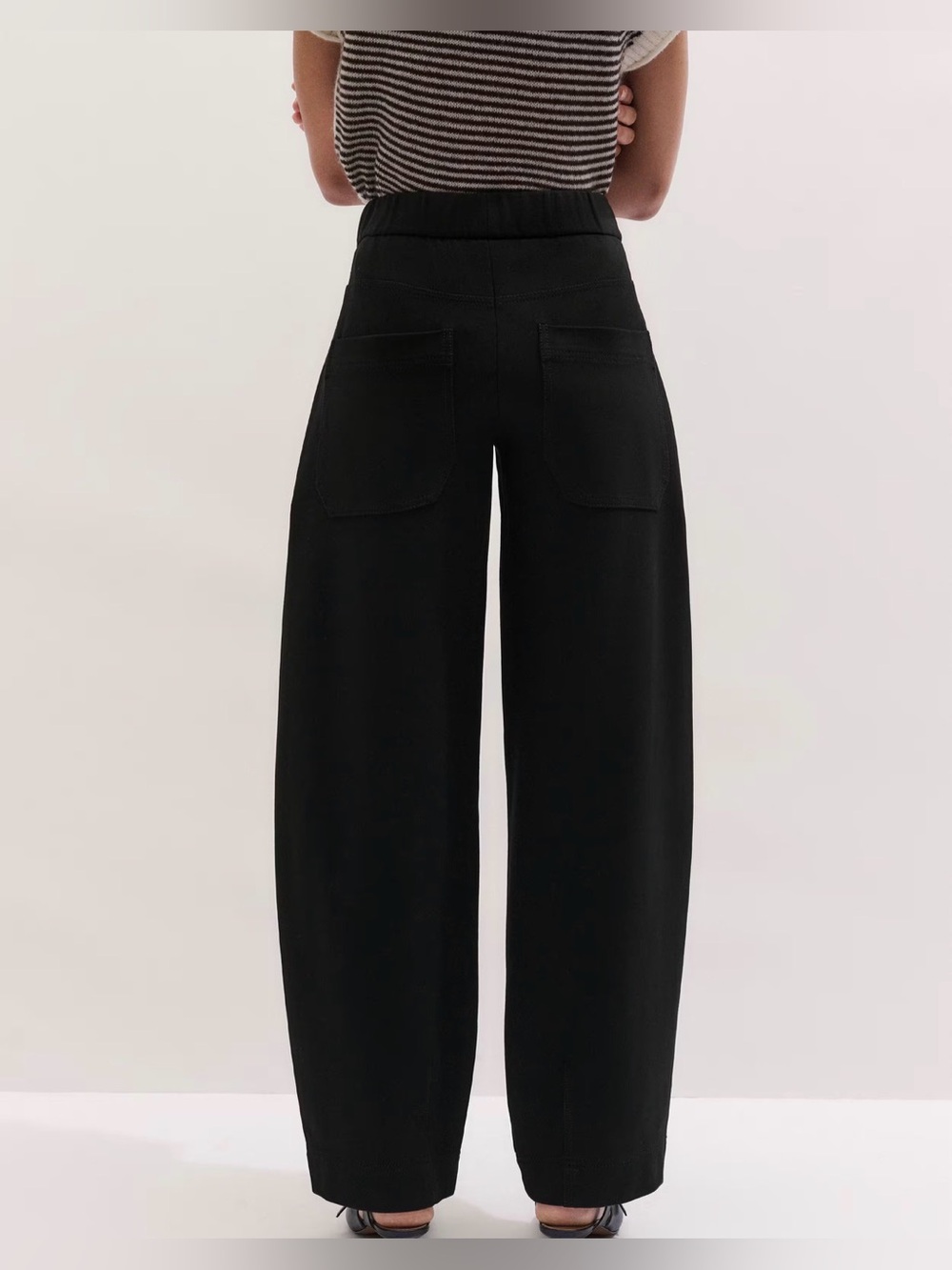 ME+EM Black Wide-Leg Elastic-Waist Trousers - Picture 2 of 10